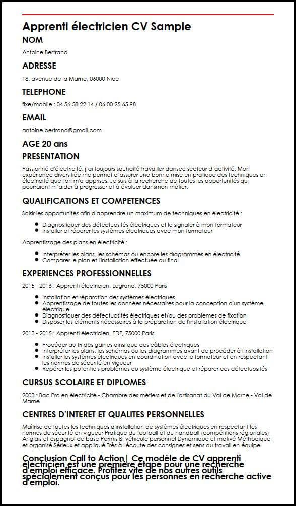 Modele Cv Pour Apprentissage