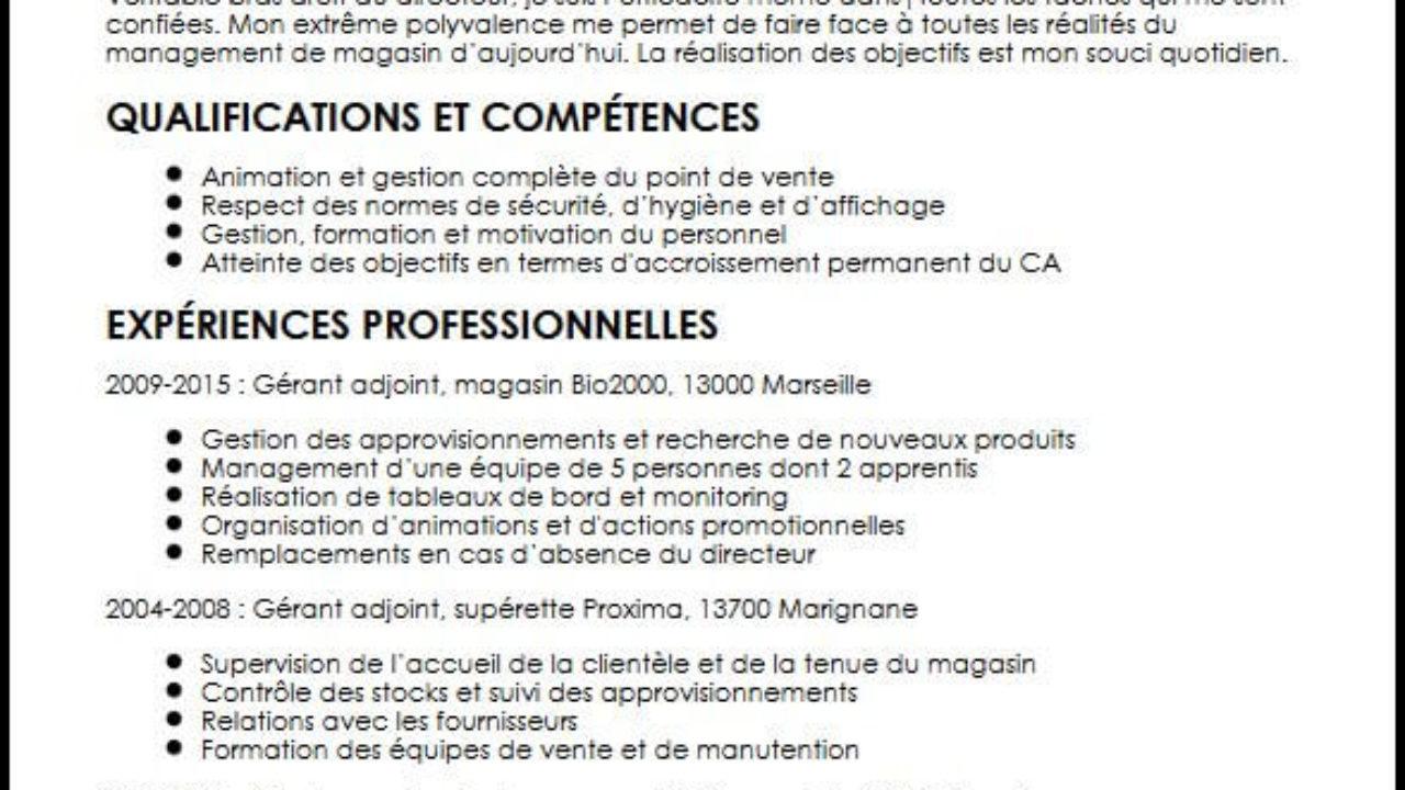 Lettre De Motivation Gerant Magasin