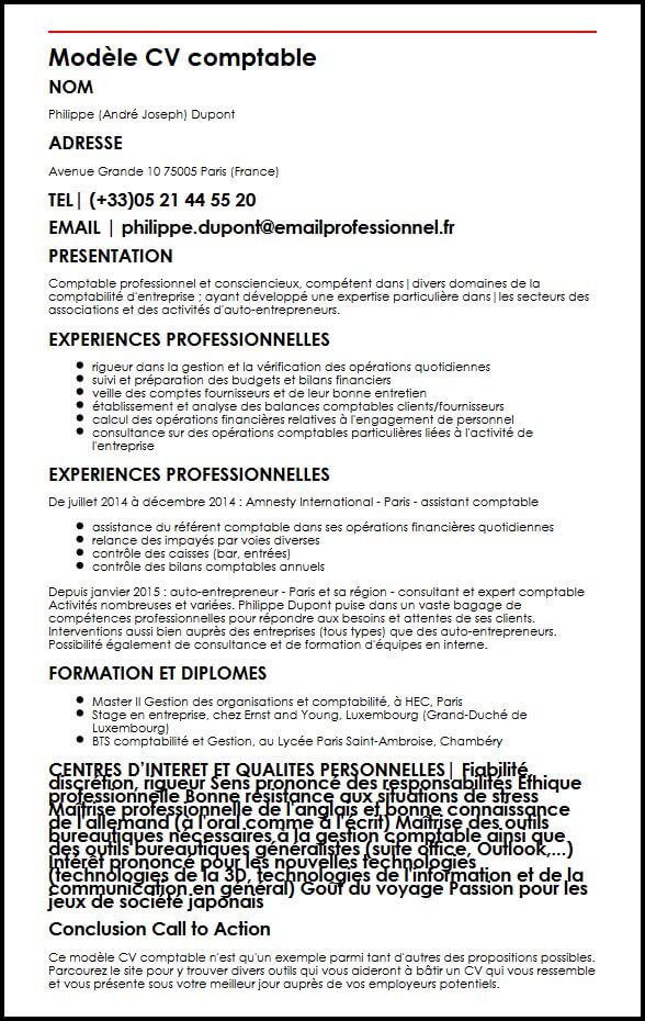 Experiences Professionnelles Cv