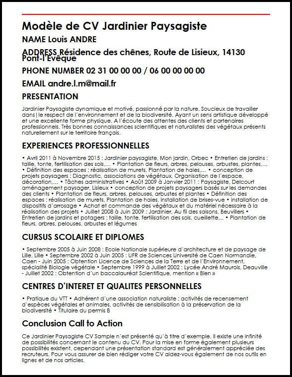 Ecrire Un Cv En Francais Exemple