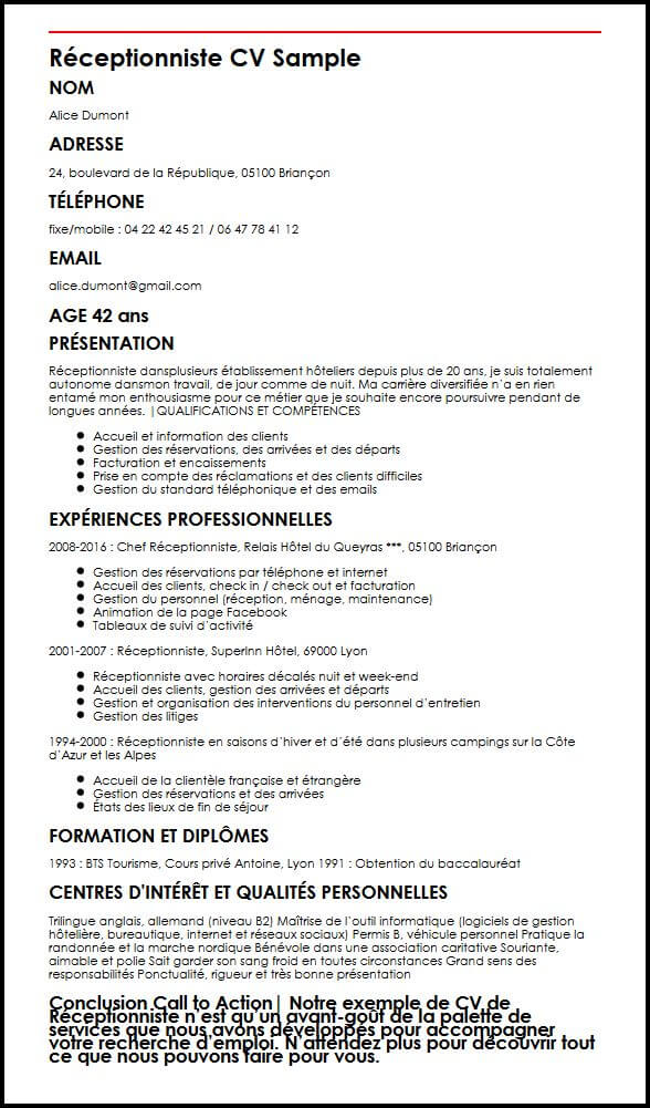 Exemple De Cv Tunisie En Francais