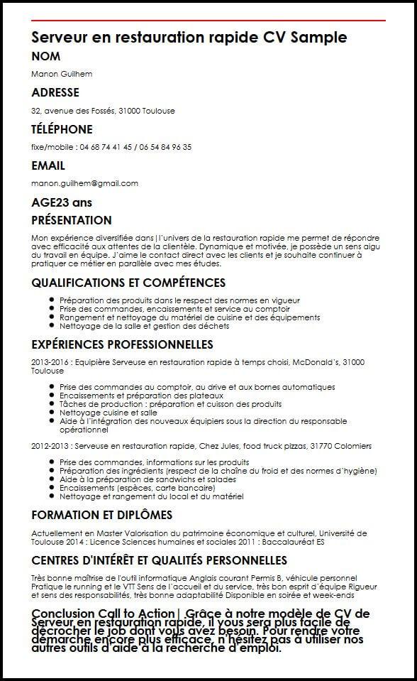 Cv De Travail Simple