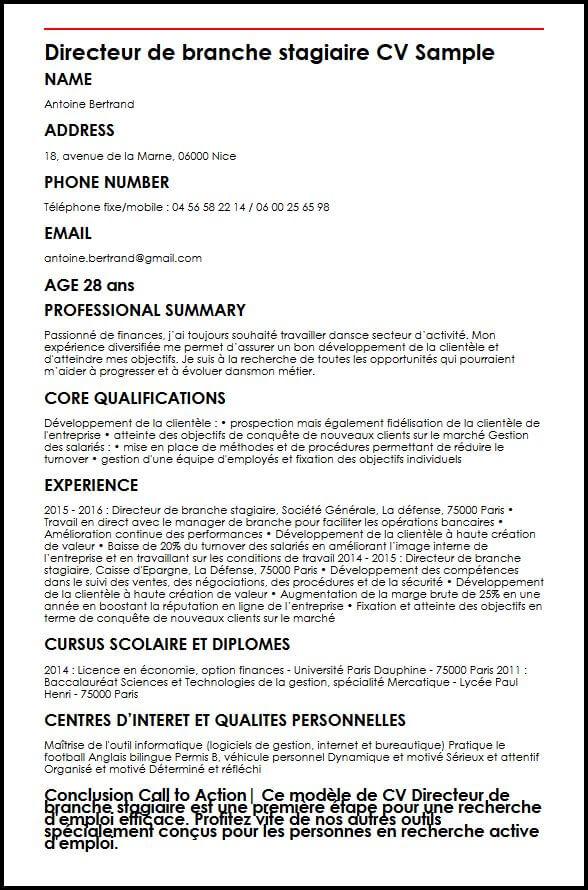 directeur-de-branche-stagiaire-cv-sample