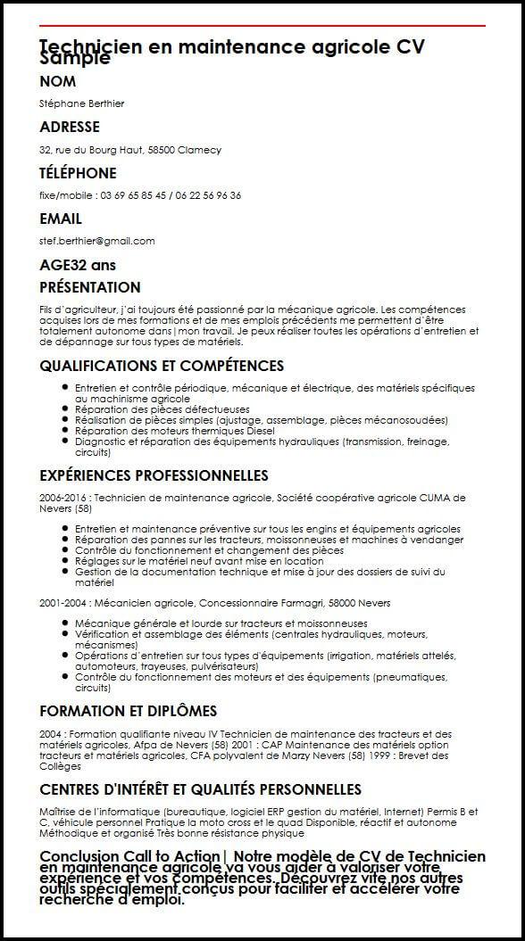 technicien-en-maintenance-agricole-cv-sample