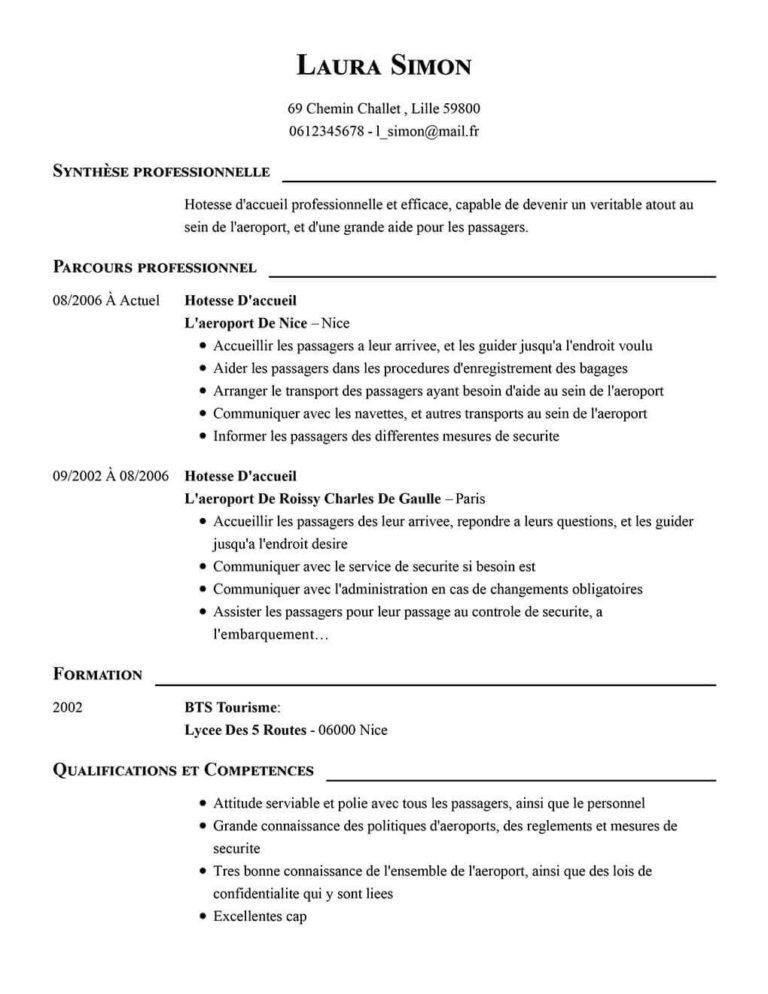 CV de Caissier/Caissière