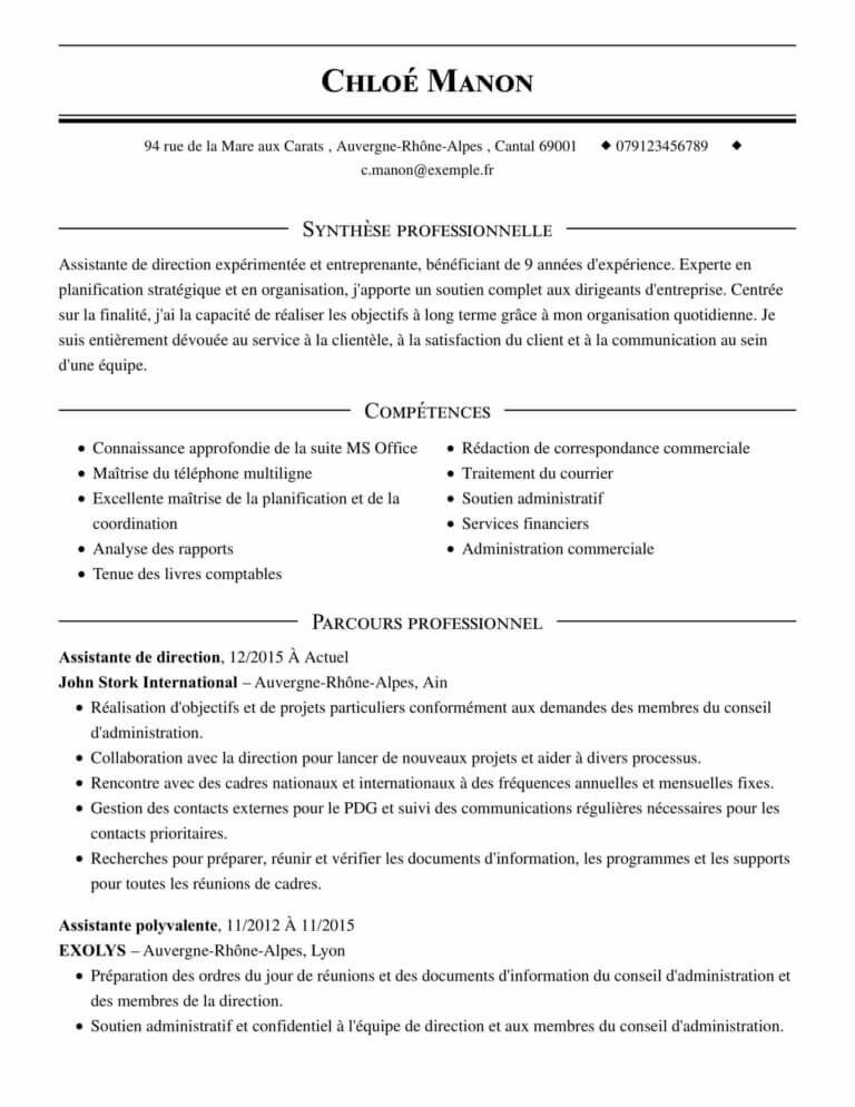 Guide complet du CV assistante de direction avec des modèles