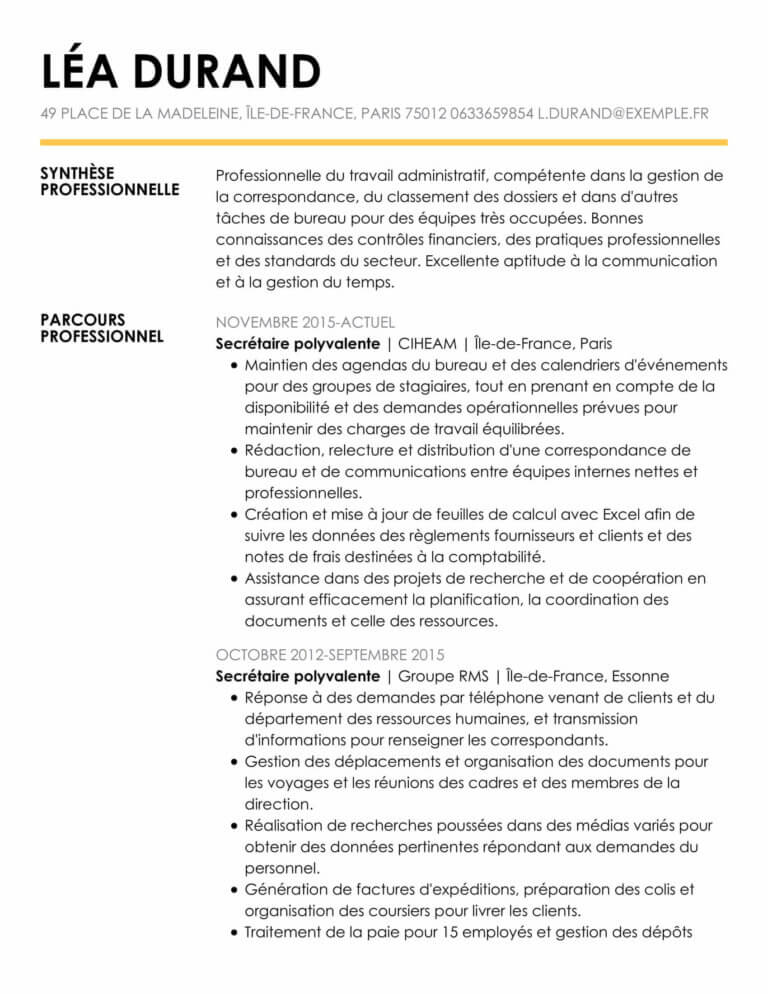 Guide complet du CV secrétaire avec des exemples et modèles