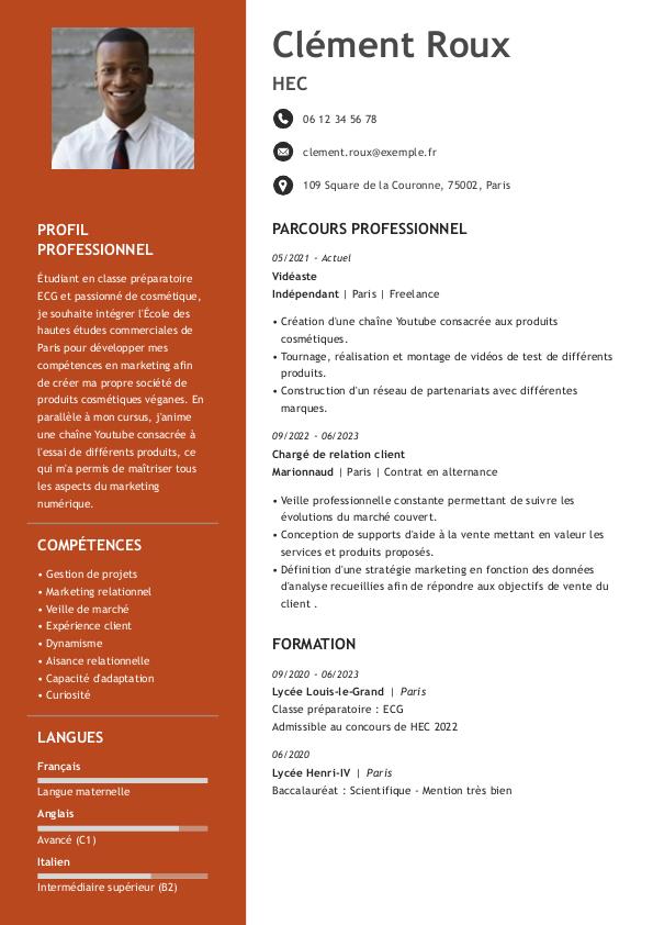CV Stage 3 me Exemples Et Mod les Pour Coll gien CV Stage 3 me Exemples Et Mod les Pour Coll gien