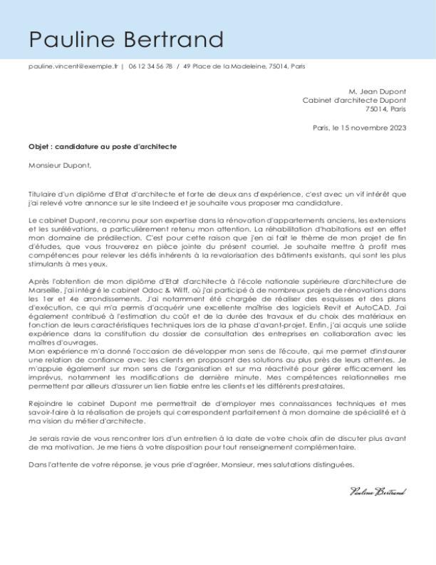 Lettre De Motivation Architecture Aménagement MIQG — free download