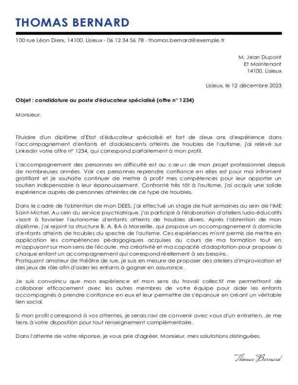 Lettre De Motivation Educspe