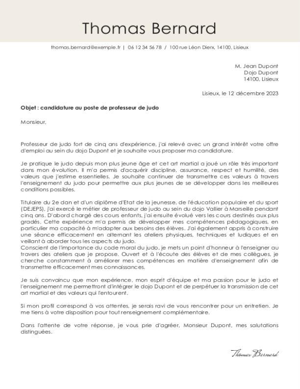 Lettre de motivation sport exemples percutants et guide — free download