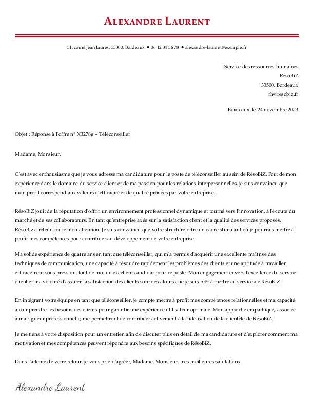 lettremotivationteleconseiller