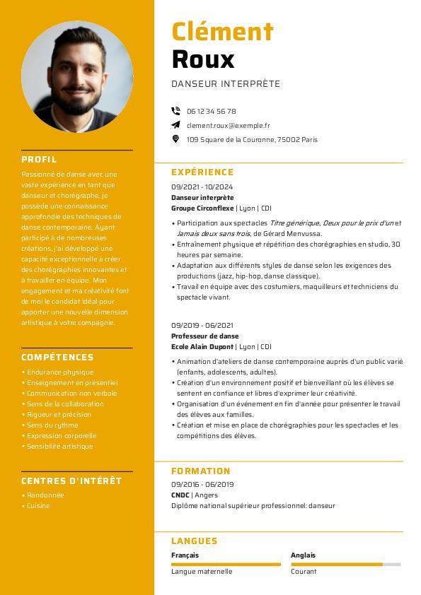 CV danseur : exemples à télécharger et guide complet