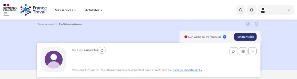 candidature visible sur france travail